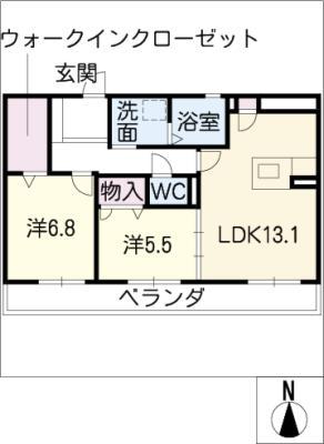TONE(2LDK/1階)の間取り写真