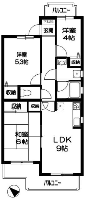 ウイ・ジュール毛利台(3SLDK/3階)の間取り写真