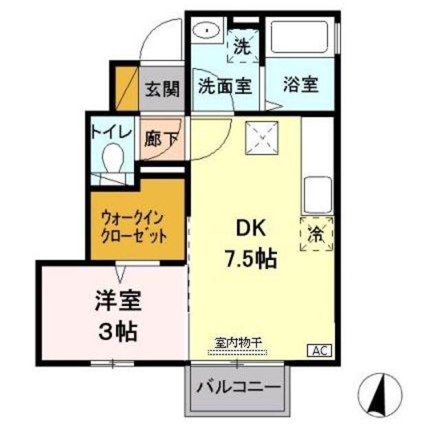 グランエール(1DK/1階)の間取り写真