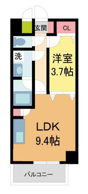 モアライフ魚崎(1LDK/4階)の間取り写真