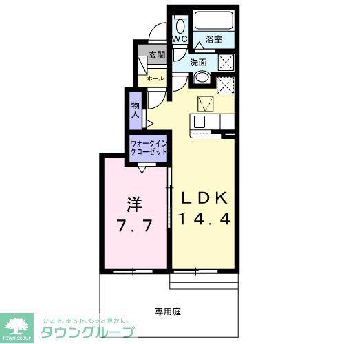 フローレス コート II(1LDK/1階)の間取り写真