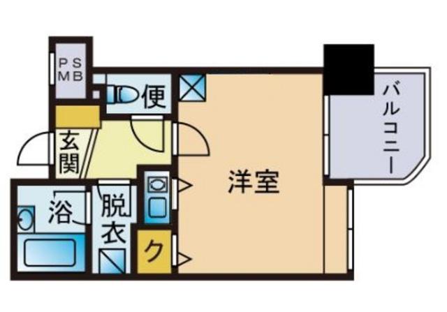 アルファコンフォート福岡西新(1K/6階)の間取り写真