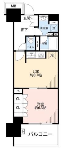 東京ミッドベイ勝どき(1LDK/2階)の間取り写真