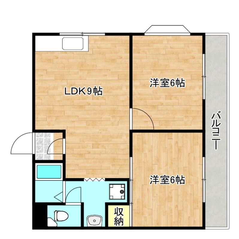 マンションサンパール(2LDK/6階)の間取り写真