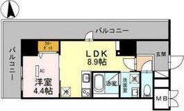 グランセジュール江坂 住居(1LDK/8階)の間取り写真