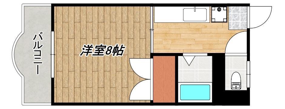 ロイヤルパークハイツ(1K/4階)の間取り写真