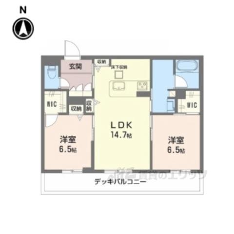 シャーメゾンプリンスコート(2LDK/1階)の間取り写真