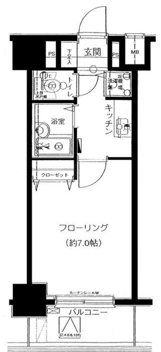 メインステージ茅場町(1K/8階)の間取り写真