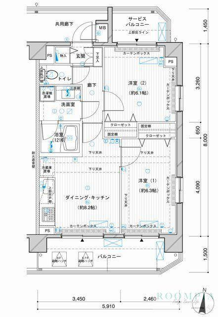 メインステージ押上IV(2DK/7階)の間取り写真