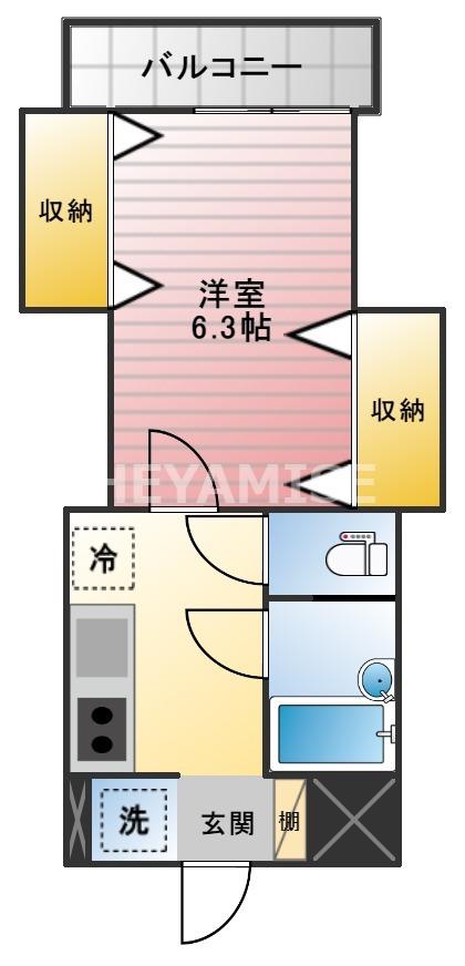プチメゾン天満(1K/2階)の間取り写真