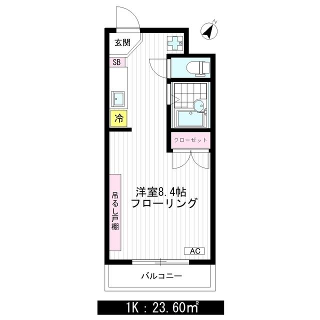 NAMSA東中野(1K/1階)の間取り写真