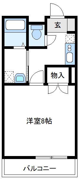 アンプルール ブワ MER(1K/1階)の間取り写真