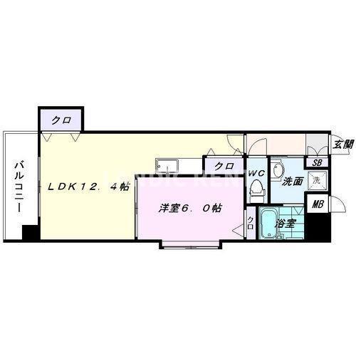 エスパンドーレ川上(1LDK/6階)の間取り写真