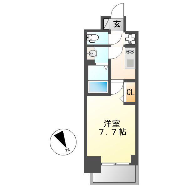 プレサンス東別院駅前II(1K/6階)の間取り写真
