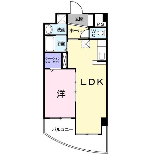 ヴィラコート・ラ・セーヌ(1LDK/6階)の間取り写真
