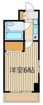 パールマンション氷川台(1K/4階)の間取り写真