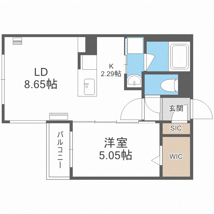 グランドサクセス本郷通(1LDK/2階)の間取り写真