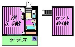 グリーンパーク第2(1K/1階)の間取り写真