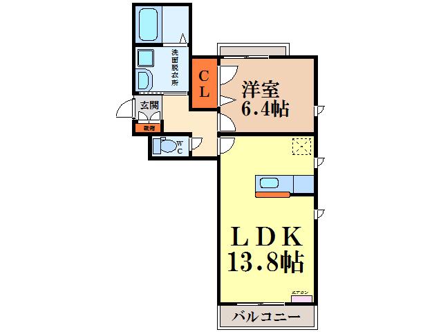 エクラージュK(1LDK/3階)の間取り写真