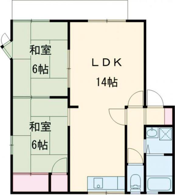 ピュアハイツ(2LDK/2階)の間取り写真