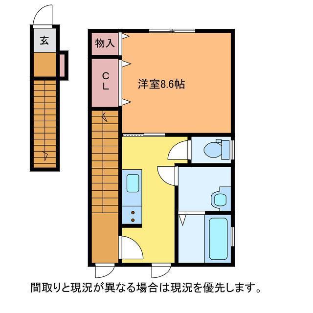 SERENO(1K/2階)の間取り写真