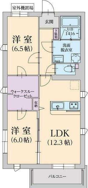 アルフィーネ(2LDK/2階)の間取り写真