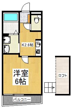 アズロッソ22(1K/1階)の間取り写真