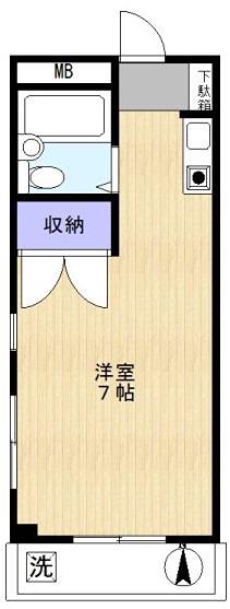 スターライトマンション(ワンルーム/3階)の間取り写真