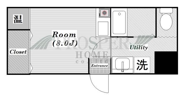 グランドビル(ワンルーム/4階)の間取り写真