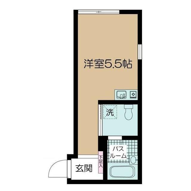 QUPS NAKAMEGURO(ワンルーム/1階)の間取り写真