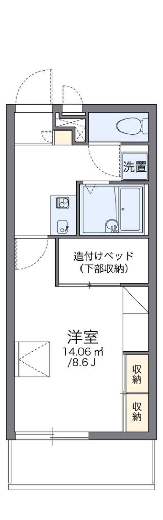 レオパレスパルフェII(1K/3階)の間取り写真