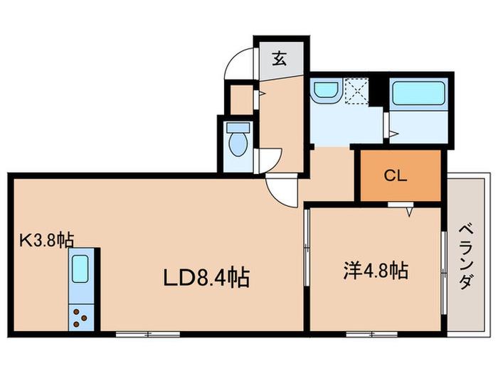 VILLAGESHINO(1LDK/1階)の間取り写真