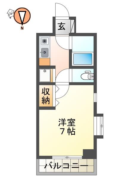 ダイアパレス佐古三番町(1K/11階)の間取り写真