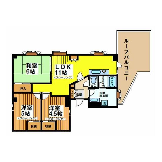ハイウェル下北(3LDK/4階)の間取り写真