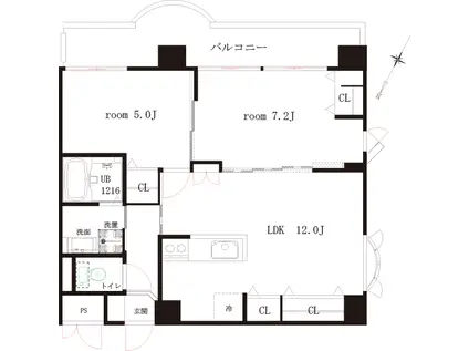 ベラカーサ小茂根(2LDK/6階)の間取り写真