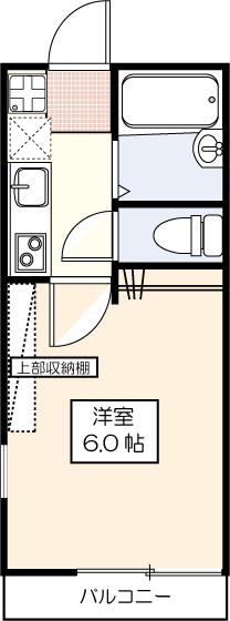 FEEL武蔵野(1K/1階)の間取り写真