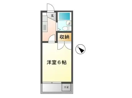 カレッジハウス2(1K/1階)の間取り写真