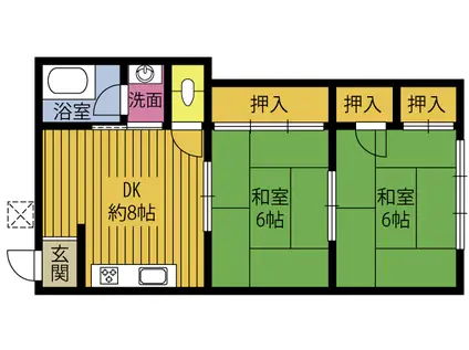 北浜プラザ(2DK/2階)の間取り写真