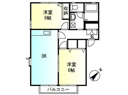 田中後セントラルコート(2DK/1階)の間取り写真
