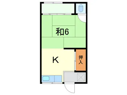ふじみや荘(1K/1階)の間取り写真