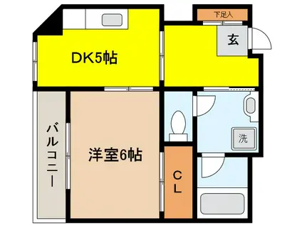 柳川ビル(1DK/4階)の間取り写真
