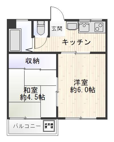 森下TMマンション(2K/6階)の間取り写真