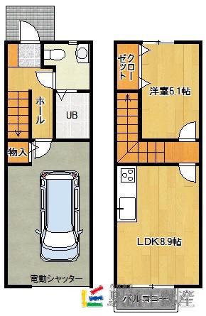 G.ROSSO(1LDK/1階)の間取り写真