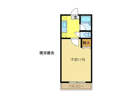 エスポワール松浪(1K/3階)の間取り写真