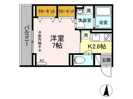 DL アビタシオン中央林間(1K/2階)の間取り写真