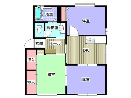 ディアス諏訪E(3DK/2階)の間取り写真