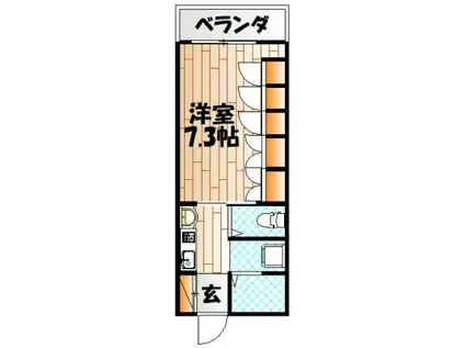 SORACHI上富野(1K/2階)の間取り写真
