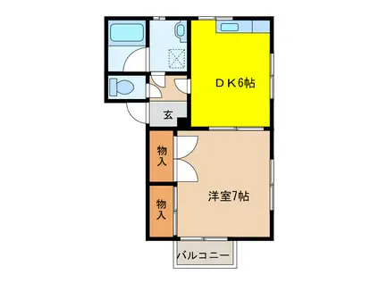 GRANDE HIRAYAMA A(1DK/1階)の間取り写真