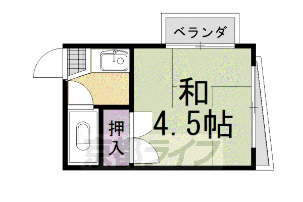 清水ハウス(1K/3階)の間取り写真