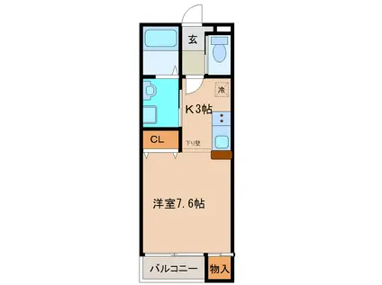 フォレスト・N(ワンルーム/2階)の間取り写真